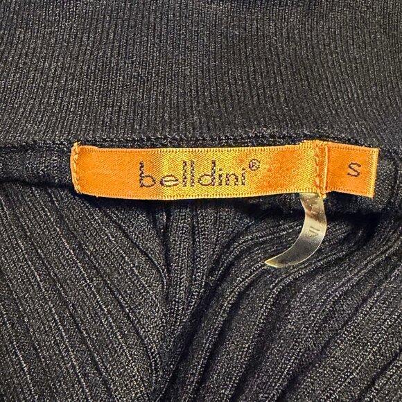 Belldini Black & White Ruffle Rhinestone Zip Front Sweater - NYE Top - Size S - Picture 4 of 6